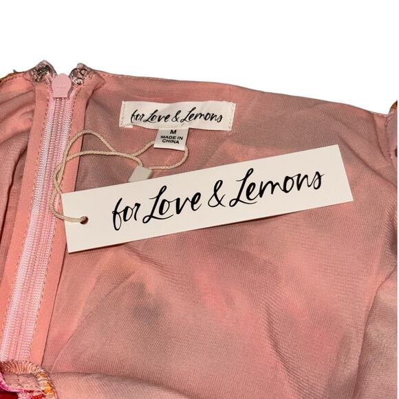 NWT! For Love & Lemons Dascha Puff Sleeve Floral Mini Dress - Size Medium - Picture 14 of 14